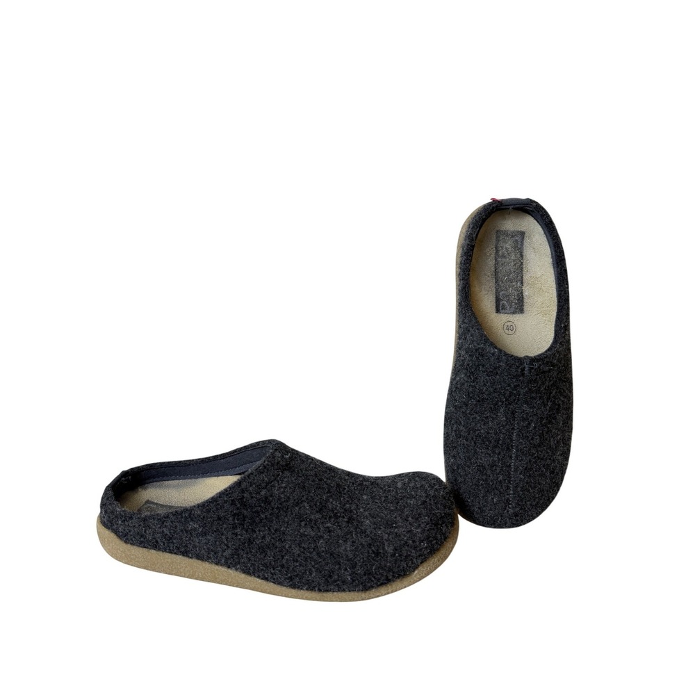 Sanita Lodge Slipper Clogs Natural‎ Wool Charcoal Grey Size 40 US Women's 9.5-10
